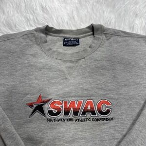 Y2K Aeropostale Sweatshirt Gray Crew Neck SWAC Athletic Conference Men's XXL 2XL